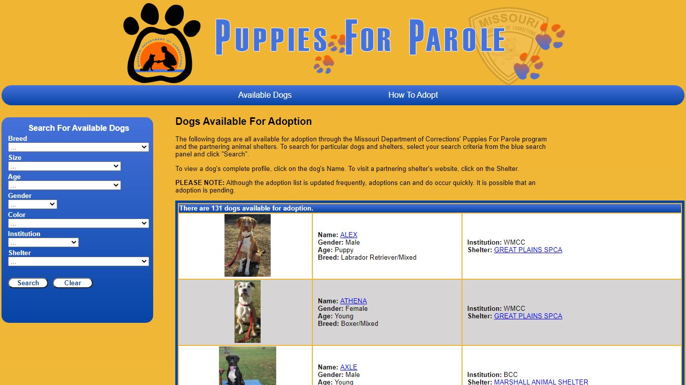 Puppies For Parole - Missouri